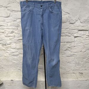 Vintage 70s 80s Corduroy Pants 36x32 (34x31 Actual) Blue USA Scovill Zipper